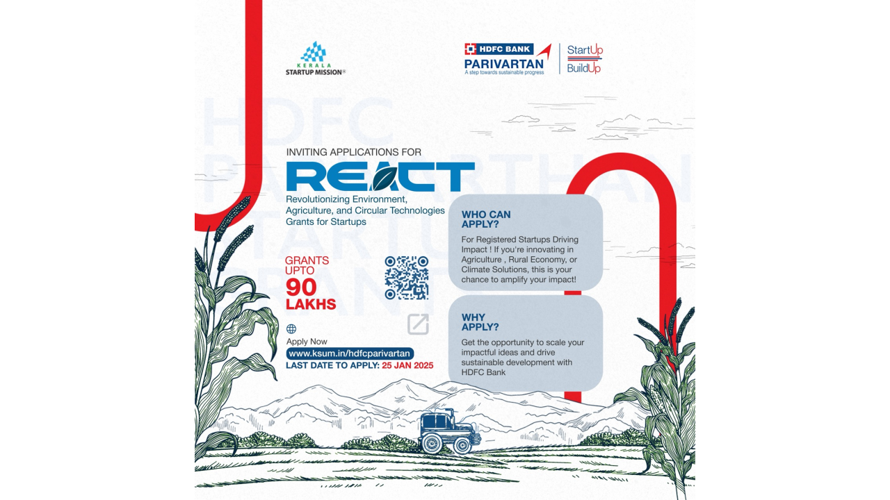 REACT  – Revolutionizing Environment, Agriculture, and Circular Technologies Grants for Startups